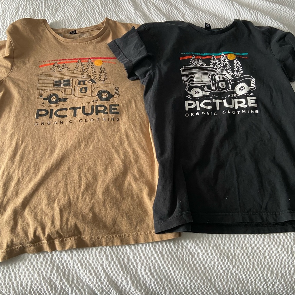 PICTURE Organic Clothing Men's T-Shirts 100% Organic Cotton - Lot Of 2 Sz Medium